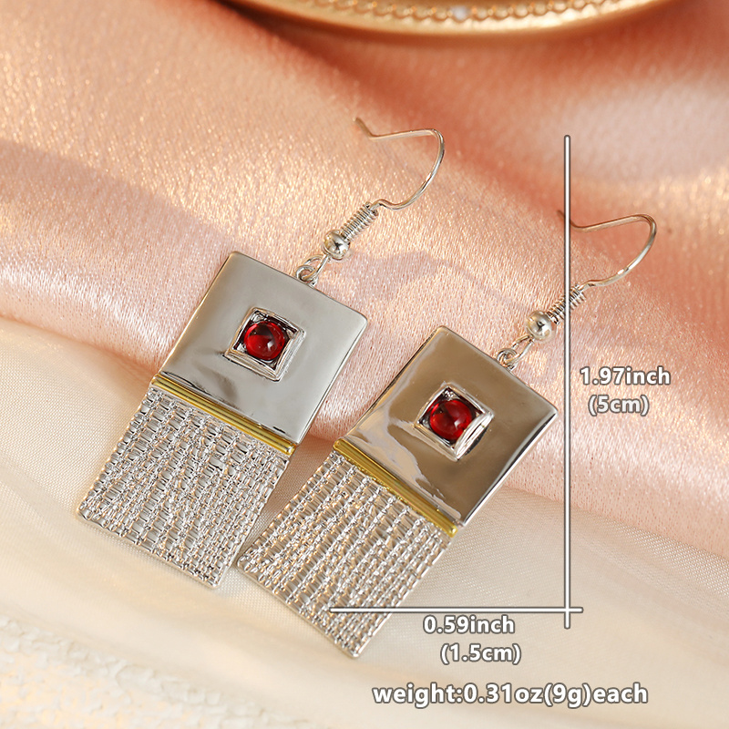 Women's Elegant Two-Tone Texture Dangle Earrings